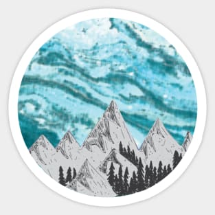 Mountain Galaxy Sticker- Trendy Laptop Stickers- Cute Gifts- Mountains Sticker